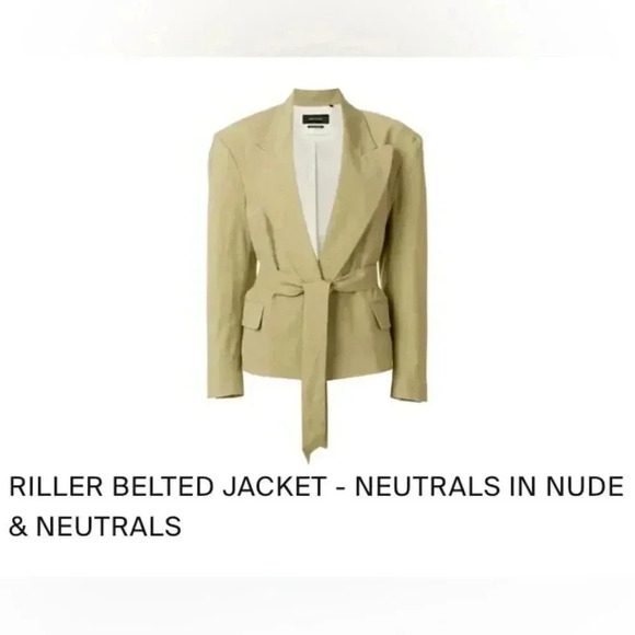 Isabel Marant New Linen Blazer Riller Size 12 Neutral Tan - Picture 7 of 17